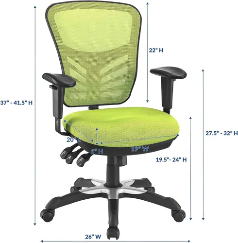 Vista 20 de Modway EEI-757-BLK Silla de oficina ergonómica articulada de malla en negro Color negro.