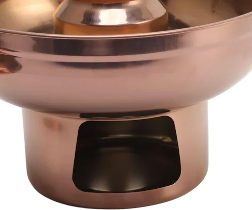 Vista 8 de Olla caliente de carbón pequeña, acero inoxidable pulido con diseño de chimenea para comedor buffet 410 acero inoxidable oro rosa 9.1 in 1 unidad