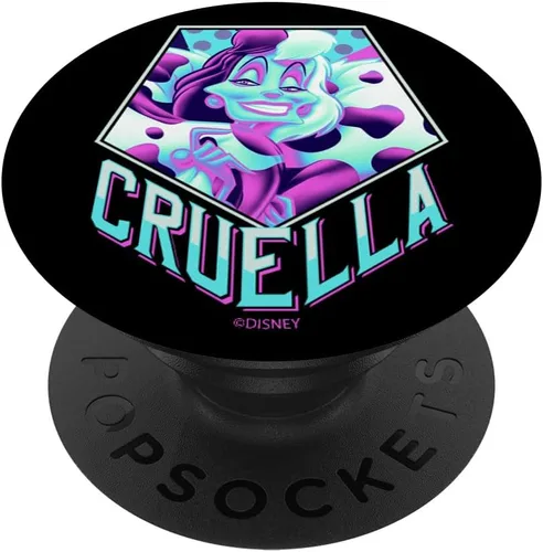 Vista 6 de Disney Villains Cruella Neon Portrait PopSockets MagSafe PopGrip para iPhone