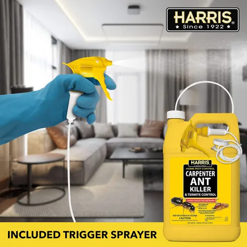 Vista 5 de Harris Tratamiento de control de hormigas carpinteras y termitas, mata al contacto, fórmula inodora y sin manchas, 128 oz