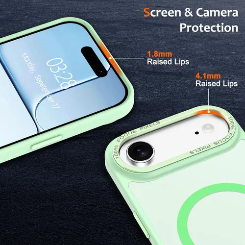Vista 85 de Anuck - Funda magnética para iPhone 11 compatible con MagSafe, carcasa trasera mate translúcida dura, borde de TPU, delgada, resistente a impactos