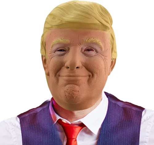 Vista 4 de Máscara de látex para la cabeza de Halloween, candidato presidencial republicano Trump & Joe Biden, máscara de goma de cabeza completa para anciano