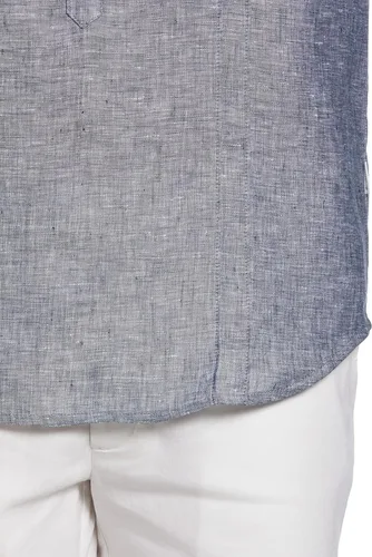 Vista 3 de Cubavera Camisa de lino de manga larga para hombre con 2 paquetesTucks