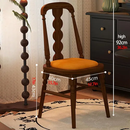 Vista 2 de Sillas de cocina tapizadas de madera maciza, sillas de comedor con marco de madera de fresno, silla de sala de estar para comedor, estudio, sala