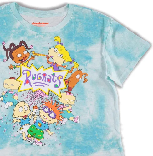 Vista 6 de Nickelodeon Camisa de moda de los años 90 de Rugrats Angelica y Reptar Allover Crop Top Skimmer Tee