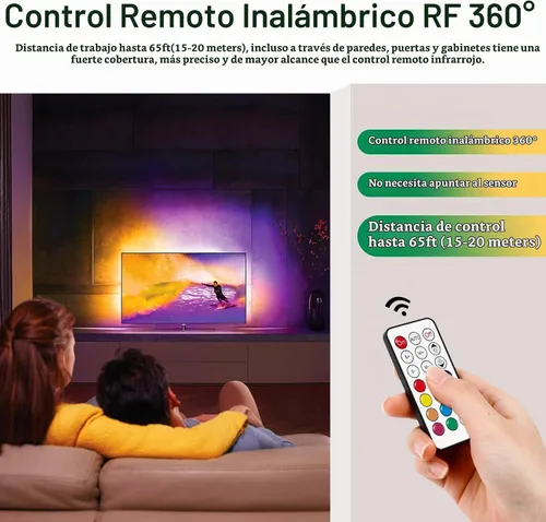 Vista 6 de RGBZONE - Controlador LED USB de 5 V, control remoto inalámbrico RF de 21 teclas para tiras 1M/3.3FT 3-PIN LED Controller, 300+ Kinds of