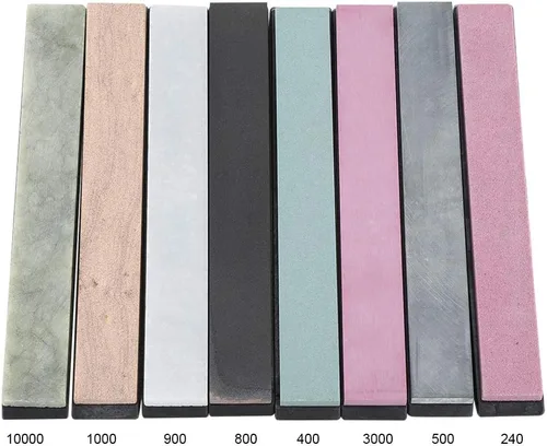 Vista 6 de 8 - Piece Whetstone Sharpening Stone Set, High - Grade Knife Sharpener with Grits 240# to 10000#, Portable Grinding Stone for Kitchen Knives