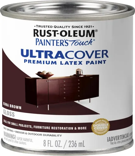 Vista 60 de Rust-Oleum 1976502 Painter's Touch - Pintura de látex, cuarto de galón, negro plano, 32 onzas líquidas, (paquete de 1)