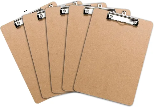 Vista 10 de Portapapeles tamaño carta con clip de mariposa (paquete de 5) - Portapapeles de madera grandes de 9 x 12.5 pulgadas para aula, portapapeles