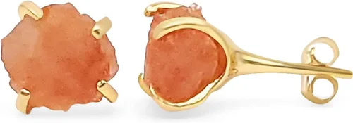 Vista 59 de Aretes de piedra preciosa natural en bruto con oro amarillo sobre plata de ley 925, 6 a 0.276 in, regalo de piedra de nacimiento de calidad genuina