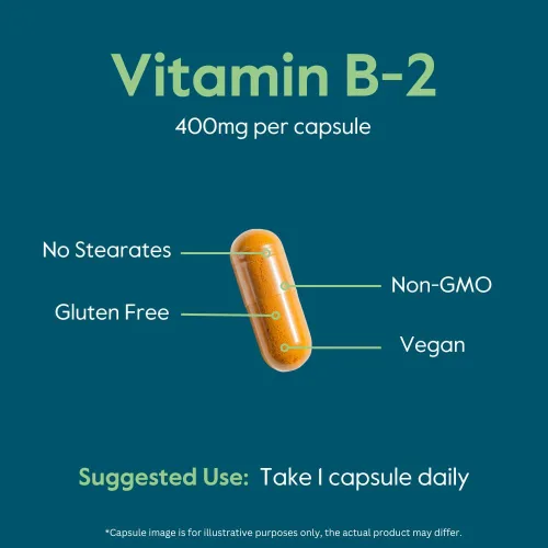 Vista 5 de BESTVITE Vitamina B-2 (riboflavina) 400 mg (120 cápsulas vegetarianas) - Alta potencia - Energía, piel y salud celular - Apoyo saludable del sistema