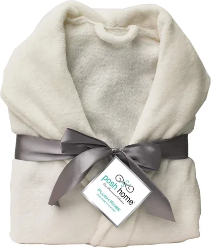 Vista 2 de POSH HOME - Túnica de felpa talla única se adapta a la mayoría de los balnearios suaves cómodos cálidos ligeros unisex envueltos en lazo