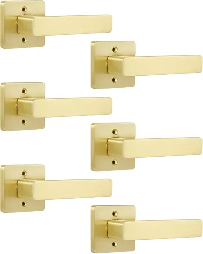 Vista 8 de Leydebong 1 paquete de manija de puerta falsa para armarios y puertas francesas, palanca falsa cuadrada para puerta, tirador de una sola cara sin