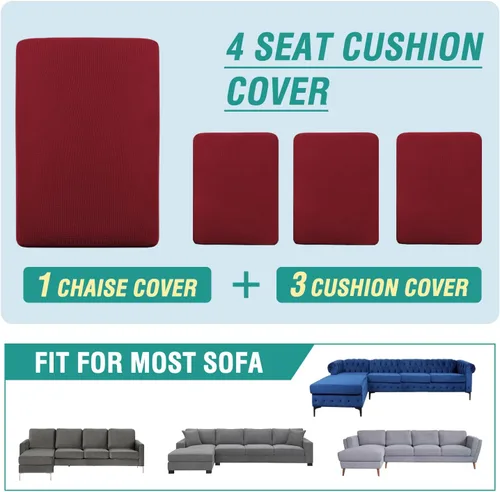 Vista 11 de OKYUK Fundas para sofá modular, 3 piezas, fundas de cojín de terciopelo para sofá, en forma de L, funda de cojín separado para sofá, protector