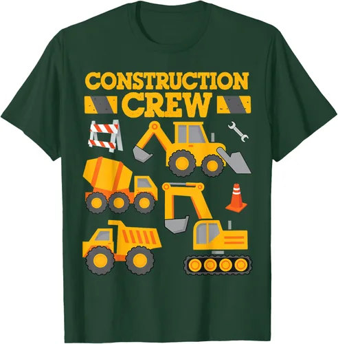 Vista 64 de Construction Crew Worker Excavator - Camiseta para niños y niñas Negro