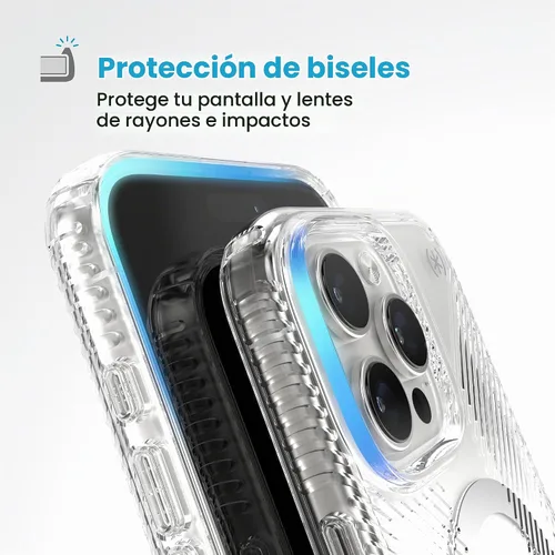 Vista 4 de Speck Funda transparente para iPhone 16 Pro Max MagSafe + ClickLock - Funda delgada para iPhone 16 Pro Max - Funda para iPhone 16 Pro Max - Presidio
