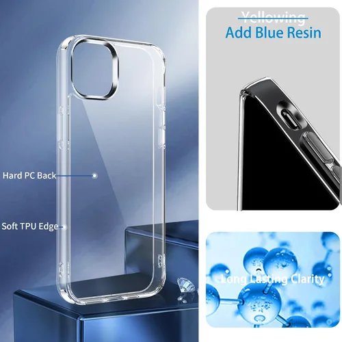 Vista 3 de JJGoo Funda transparente compatible con iPhone 14 Plus, no amarillea, a prueba de golpes, para Apple iPhone 14 Plus, delgada, antiarañazos, carcasa