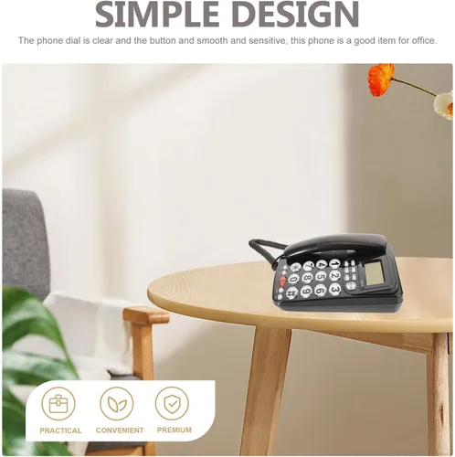 Vista 5 de Housoutil Teléfono de escritorio portátil de mesa con pantalla grande, fácil instalación, teléfono fijo con cable para oficina y uso doméstico