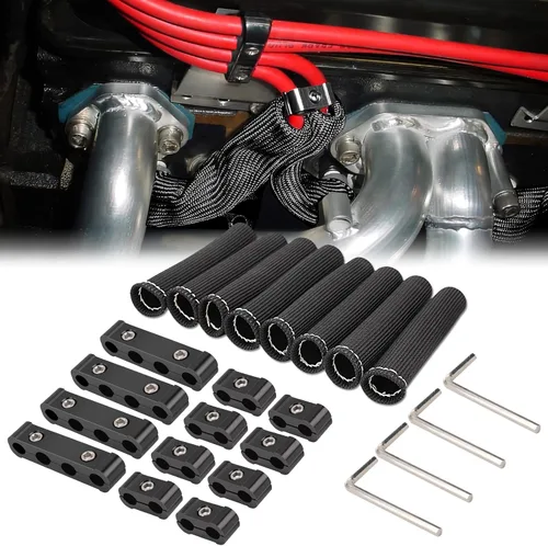 Vista 9 de 12 piezas de separador divisor de cable de bujía de motor de automóvil para cables de bujía de 8 mm, 9 mm, 10 mm Sujetadores de cable de encendido