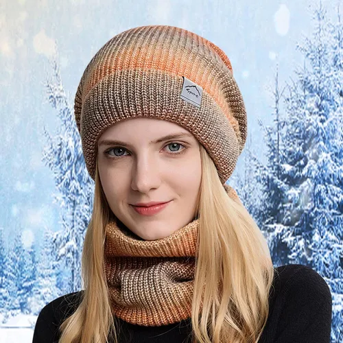 Vista 2 de Gorro de punto para mujer, gorro de esquí de invierno, gorro térmico para mujer, orejeras de invierno, gorro de ciclismo, blanco para mujer