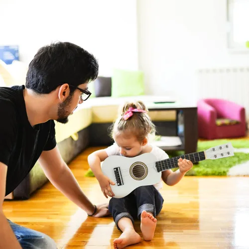 Vista 7 de Ciieeo 14ZI1812MUUIS1,21.1*6.9*2.4 in - 21 guitarras acústicas pequeñas, guitarra acústica clásica con cuerda de púa para principiantes, niños