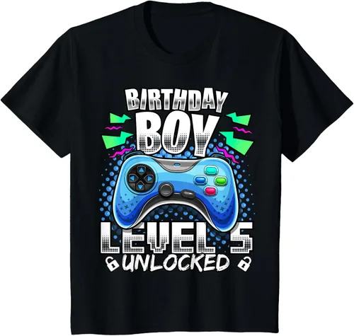 Vista 42 de Camiseta para niños con diseño de videojuegos desbloqueados de nivel 5 Negro