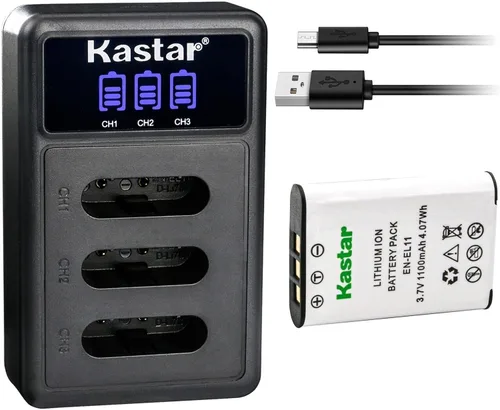 Vista 8 de Kastar Cargador de batería USB triple LCD compatible con batería Pentax D-LI78, cargador Pentax D-BC78, Pentax Optio L50, Optio M50, Optio M60