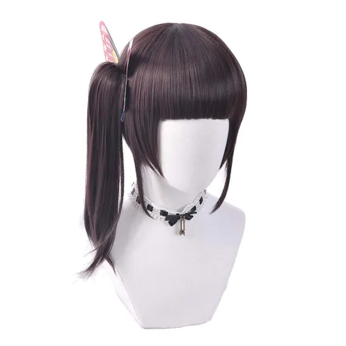 Vista 2 de Fibra de alta temperatura para hombres y mujeres para fiesta masculina, Halloween, Kimetsu no Yaiba, pelucas cortas de cosplay sintéticas