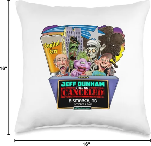 Vista 4 de JEFF DUNHAM Bismarck, ND (2023) - Almohada de 16 x 16 pulgadas, multicolor