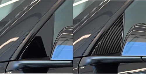 Vista 5 de Kit de ajuste interior de columna de panel de fibra de carbono de 2 piezas para Tesla modelo Y 2020-2023 Accesorios