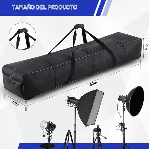 Vista 3 de Bolsa de soporte de luz de altavoz de 62" con algodón perlado, bolsa