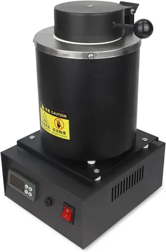 Vista 2 de Horno eléctrico de fusión de oro, kits de horno de fusión de metal, hasta 2,012.0 °F, con crisol de grafito, guantes de alta temperatura, pinzas