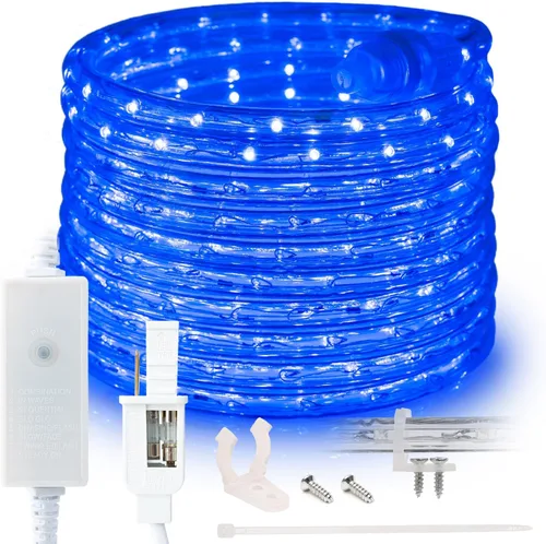 Vista 13 de 108 LED, 10 pies, luz LED de 1/2 pulgada de color blanco cálido para exteriores con controlador de 8 modos, impermeable, certificado ETL