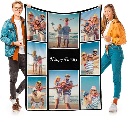 Vista 17 de D-Story Mantas personalizadas con fotos, regalos personalizados para parejas, regalos de aniversario y cumpleaños para esposa, marido, novia, novio