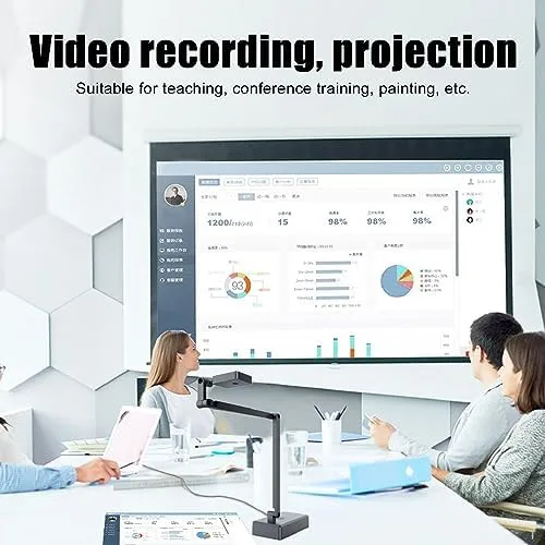 Vista 6 de Cámara de documentos USB, cámara web de documentos 4K Ultra 16MP con ángulo ajustable, enfoque manual automático, ajuste de brillo para aprendizaje