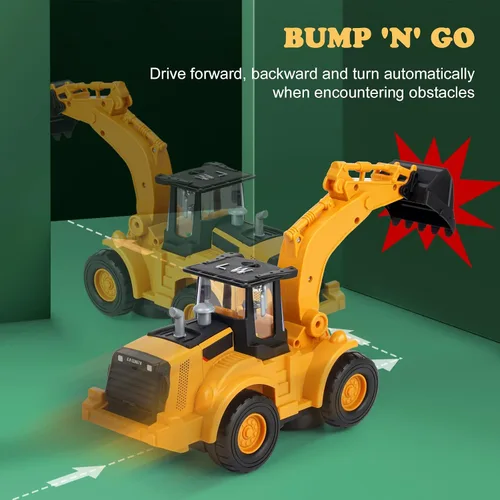 Vista 7 de Kizeefun Excavadora camión niños juguetes,Excavadora con rueda universal