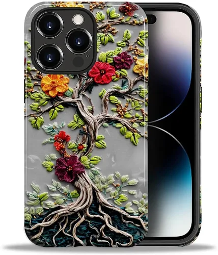 Vista 68 de ZHEGAILIAN Funda para iPhone 11, carcasa dura a prueba de golpes + silicona suave 2 en 1 híbrida, parachoques a prueba de caídas - Vidrio manchado