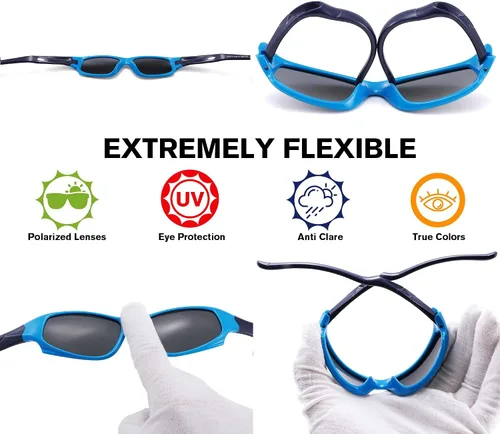 Vista 3 de Pro Acme TR90 Gafas de sol deportivas polarizadas irrompibles para niños y niñas