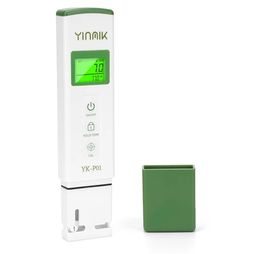 Vista 7 de YINMIK Medidor de pH, Probador de pH Digital para Hidroponía, Medidor de pH y Temperatura con Pantalla Horizontal para Piscina, Spa, Bañera