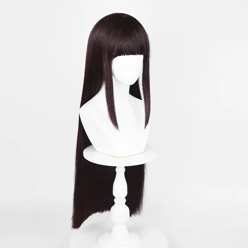 Vista 66 de COSPLAZA Cosplay peluca larga recta plana explosión sintética anime pelo negro
