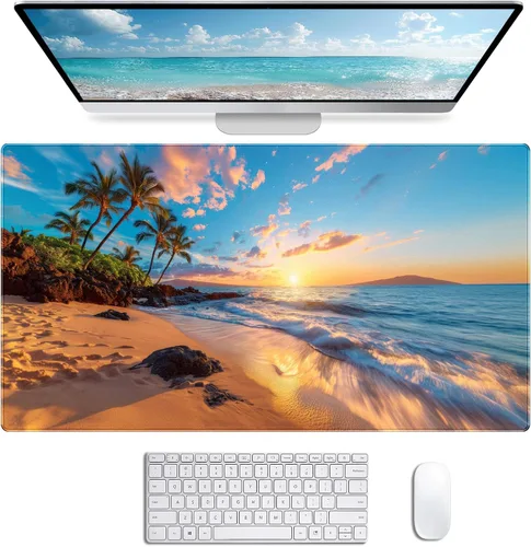 Vista 15 de Alfombrilla de ratón para juegos grande con bandera americana, alfombrilla XXL para laptop y teclado, decoración de escritorio de oficina de 35.4 x