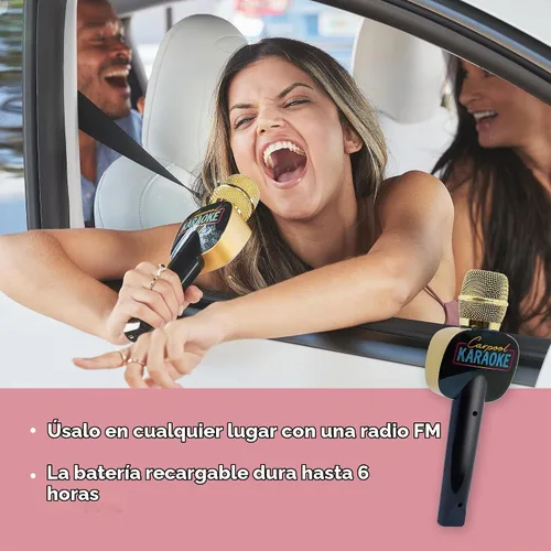 Vista 5 de Máquina de Karaoke en Auto para Niños y Adultos, Micrófono de Karaoke en Auto 2.0 - Micrófono de Karaoke Inalámbrico y Bluetooth con Efectos