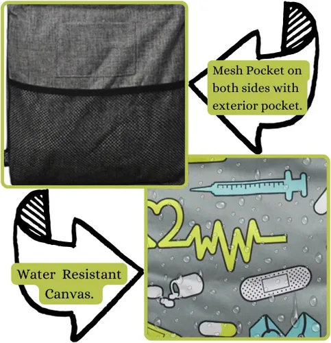Vista 300 de NGIL Bolsa de comestibles reutilizable extra grande plegable de gran tamaño para comestibles, almacenamiento, picnic, playa, Estampado