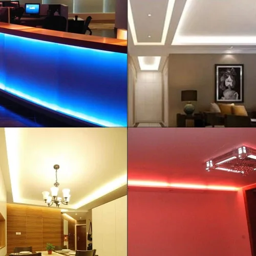 Vista 4 de Mini luces LED de neón, CC de 12 V, tira de luces flexibles impermeables de 12 V, 2835 120 LEDs/M, para decoración de iluminación ambiental y Rojo