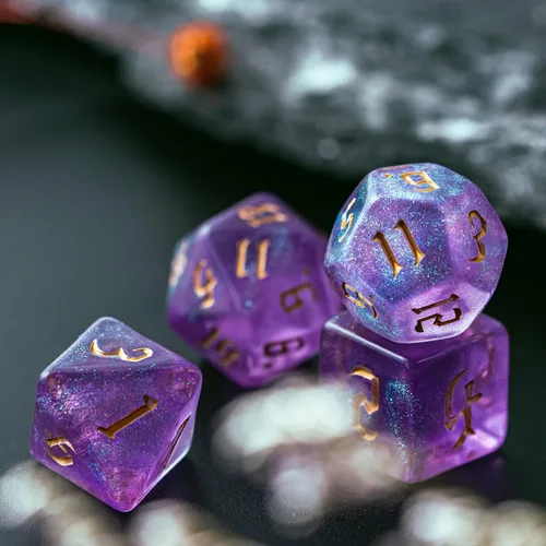 Vista 5 de Juego de 10 dados poliédricos DND (70 piezas) con 2 bolsas de cuero, juego de dados D&D para Calabozos y Dragones, juegos de mesa RPG
