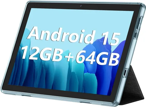 Vista 7 de ECOPAD Tablet de 10.1 pulgadas, tabletas Android 15 de 12 GB (4+8) de RAM / 64 GB de ROM / expansión de tarjeta SD de 1 TB, pantalla táctil IPS HD