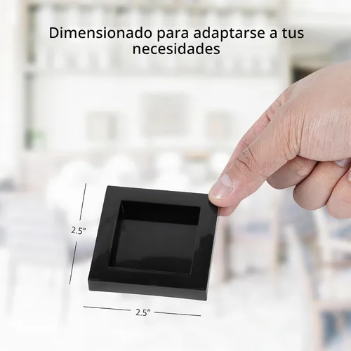 Vista 2 de Restaurantware Platos de postre de 2.5 x 2.5 pulgadas, 20 platos desechables para aperitivos, para alimentos fríos, mini platos de plástico negro