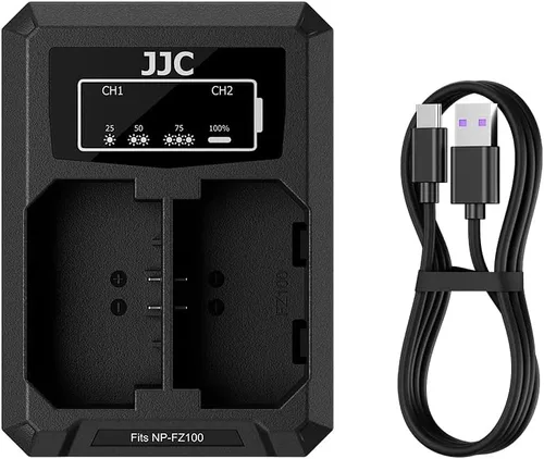 Vista 25 de JJC BLX-1 Cargador de batería USB de doble ranura para cámaras Olympus OM-1 Mark II OM1 OM-3 OM3, cable de carga USB a USBC, con protección contra
