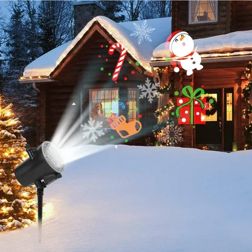 Vista 3 de Luces de proyector de Navidad de Halloween, luz LED de proyector con 16 patrones de deslizamiento, IP65, impermeable, para interiores y exteriores