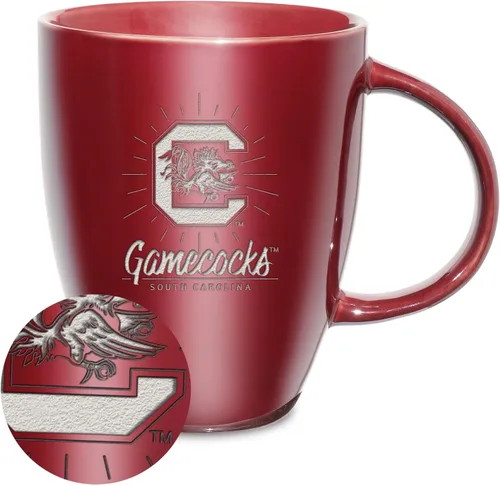 Vista 116 de Rico Industries - Taza de lustre cerámico con grabado láser de la NCAA de 18oz - Café-Té